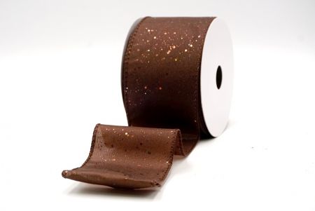 Brown_Glittery Solid Color Wired Ribbon_KF9061GC-58-58