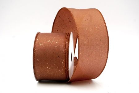 Lt.Brown_Glittery Solid Color Wired Ribbon_KF9061GC-59-139