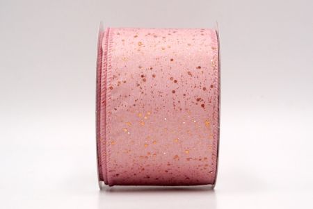 Smoke Pink_Glittery Solid Color Wired Ribbon_KF9061GC-5M-224