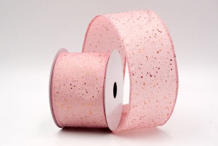 Smoke Pink_Glittery Solid Color Wired Ribbon_KF9061GC-5M-224