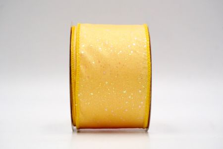 Yellow_Glittery Solid Color Wired Ribbon_KF9061GC-6-6