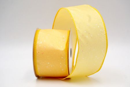 Yellow_Glittery Solid Color Wired Ribbon_KF9061GC-6-6