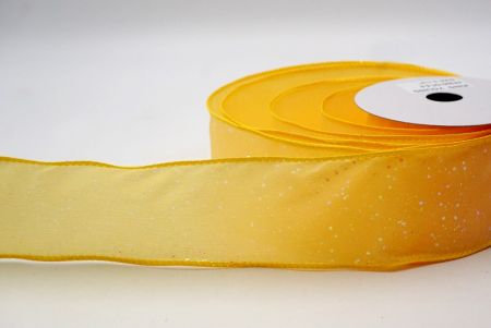 Yellow_Glittery Solid Color Wired Ribbon_KF9061GC-6-6