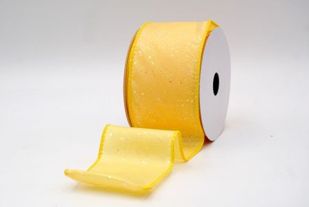 Yellow_Glittery Solid Color Wired Ribbon_KF9061GC-6-6