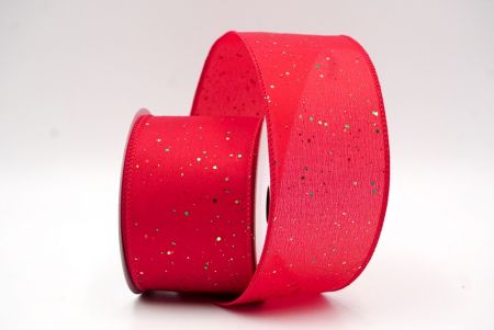 Red_Glittery Solid Color Wired Ribbon_KF9061GC-7-7