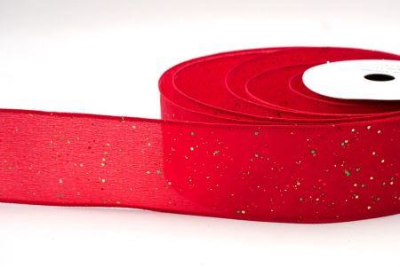 Red_Glittery Solid Color Wired Ribbon_KF9061GC-7-7