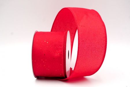 Red_Glittery Solid Color Wired Ribbon_KF9061GC-7R-7