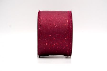 Burgundy_Glittery Solid Color Wired Ribbon_KF9061GC-8-8