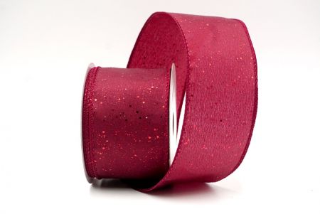 Burgundy_Glittery Solid Color Wired Ribbon_KF9061GC-8-8