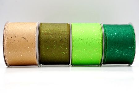 Glittery Solid Color Wired Ribbon_KF9061