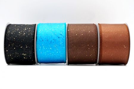 Glittery Solid Color Wired Ribbon_KF9061