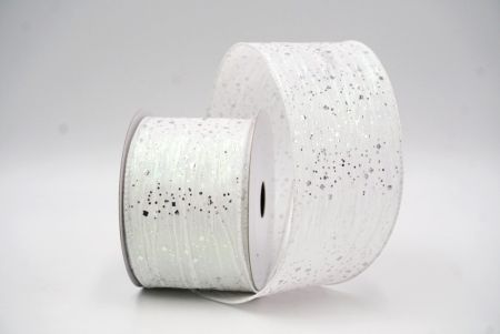 White Crinkle Metallic Glitter Wired Ribbon_KF9063GC-1-1