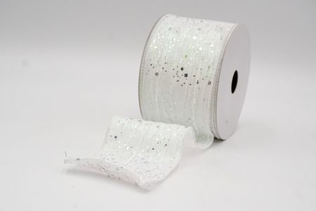 White Crinkle Metallic Glitter Wired Ribbon_KF9063GC-1-1