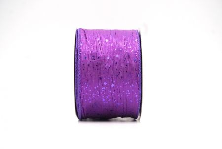 Purple Crinkle Metallic Glitter Wired Ribbon_KF9063GC-34-34