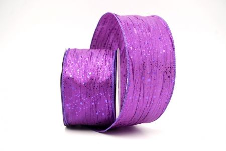 Purple Crinkle Metallic Glitter Wired Ribbon_KF9063GC-34-34