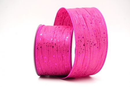 Hot Pink Crinkle Metallic Glitter Wired Ribbon_KF9063GC-40-40