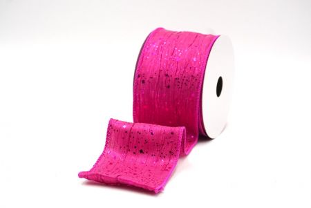 Hot Pink Crinkle Metallic Glitter Wired Ribbon_KF9063GC-40-40