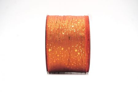 Orange Crinkle Metallic Glitter Wired Ribbon_KF9063GC-54-220