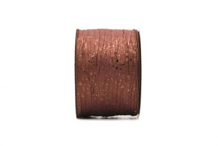 Brown Crinkle Metallic Glitter Wired Ribbon_KF9063GC-58-58