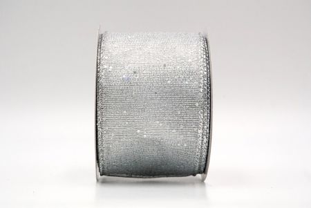 Silver_Metallic Glittery Wired Ribbon_KF9064G-1S