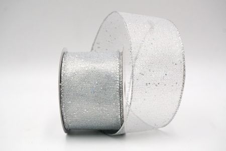 Silver_Metallic Glittery Wired Ribbon_KF9064G-1S