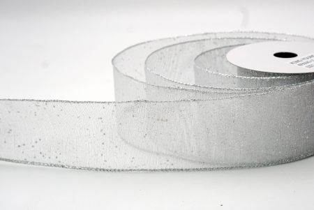 Silver_Metallic Glittery Wired Ribbon_KF9064G-1S