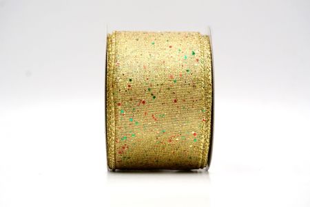 Khaki_Metallic Glittery Wired Ribbon_KF9064G-2