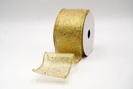 Khaki_Metallic Glittery Wired Ribbon_KF9064G-2