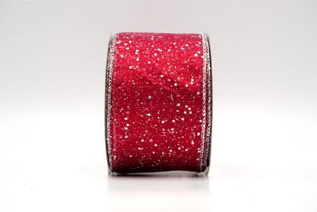 Red/Silver_Metallic Glittery Wired Ribbon_KF9064G-7S