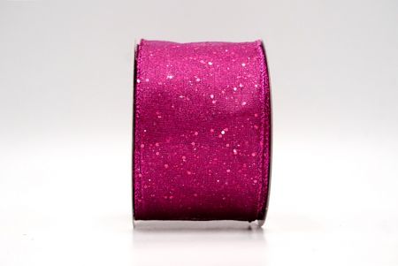 Magenta_Metallic Glittery Wired Ribbon_KF9064GF-40