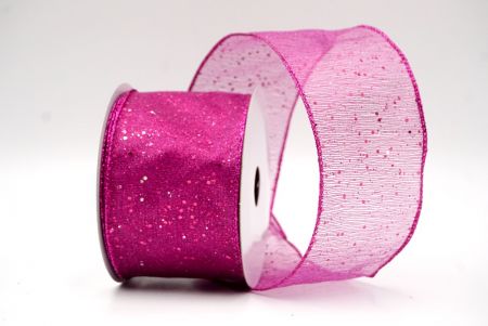 Magenta_Metallic Glittery Wired Ribbon_KF9064GF-40