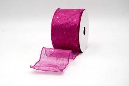 Magenta_Metallic Glittery Wired Ribbon_KF9064GF-40