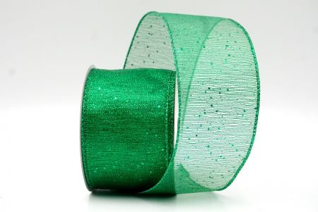 Green_Metallic Glittery Wired Ribbon_KF9064GH-3