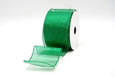 Green_Metallic Glittery Wired Ribbon_KF9064GH-3