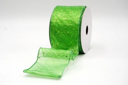 Lt.Green_Metallic Glittery Wired Ribbon_KF9064GI-15