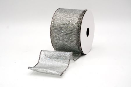 Gray_Metallic Glittery Wired Ribbon_KF9064GL-50