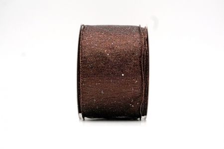 Brown_Metallic Glittery Wired Ribbon_KF9064GO-58