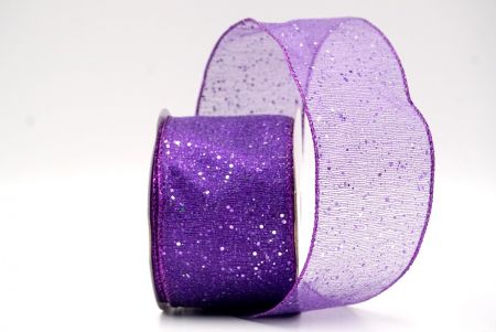 Violet_Metallic Glittery Wired Ribbon_KF9064GP-34