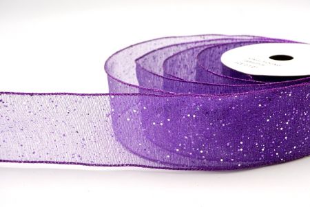 Violet_Metallic Glittery Wired Ribbon_KF9064GP-34