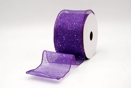 Violet_Metallic Glittery Wired Ribbon_KF9064GP-34