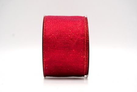 Red_Metallic Glittery Wired Ribbon_KF9064GR-7R