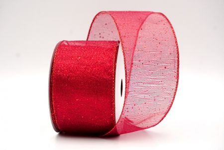 Red_Metallic Glittery Wired Ribbon_KF9064GR-7R