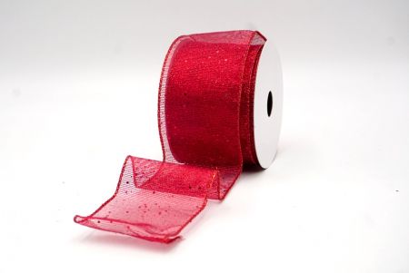 Red_Metallic Glittery Wired Ribbon_KF9064GR-7R