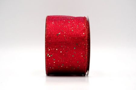 Red_Metallic Glittery Wired Ribbon_KF9064GR-7