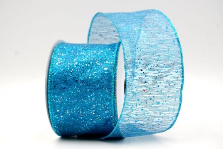 Blue_Metallic Glittery Wired Ribbon_KF9064GT-55