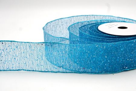 Blue_Metallic Glittery Wired Ribbon_KF9064GT-55