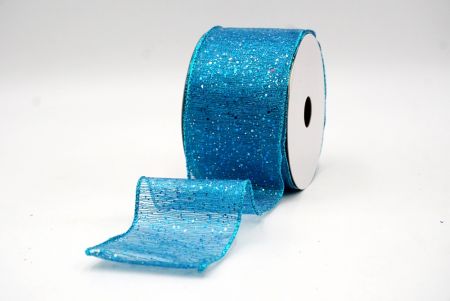 Blue_Metallic Glittery Wired Ribbon_KF9064GT-55