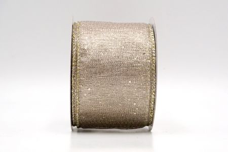 Khaki_Metallic Glittery Wired Ribbon_KF9064GV-13