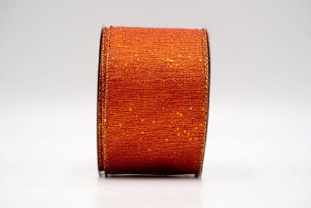 Orange_Metallic Glittery Wired Ribbon_KF9064GZ-54