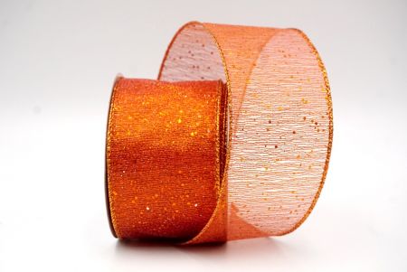 Orange_Metallic Glittery Wired Ribbon_KF9064GZ-54